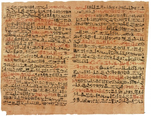 Der Papyrus enthält das gesammelte medizinische Wissen von Imhotep (  Urheber: Jeff Dahl, public domain )