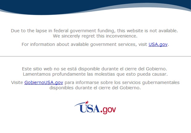 Screenshot http://www.nasa.gov vom 6. Okt. 2013