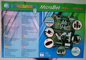 Rückseite der Verpackung Bresser MicroSet 40x - 1024x