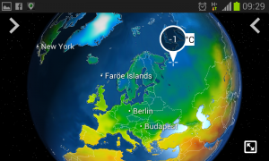 Temperatur am Dienstagmorgen (MeteoEarth App Screenshot)