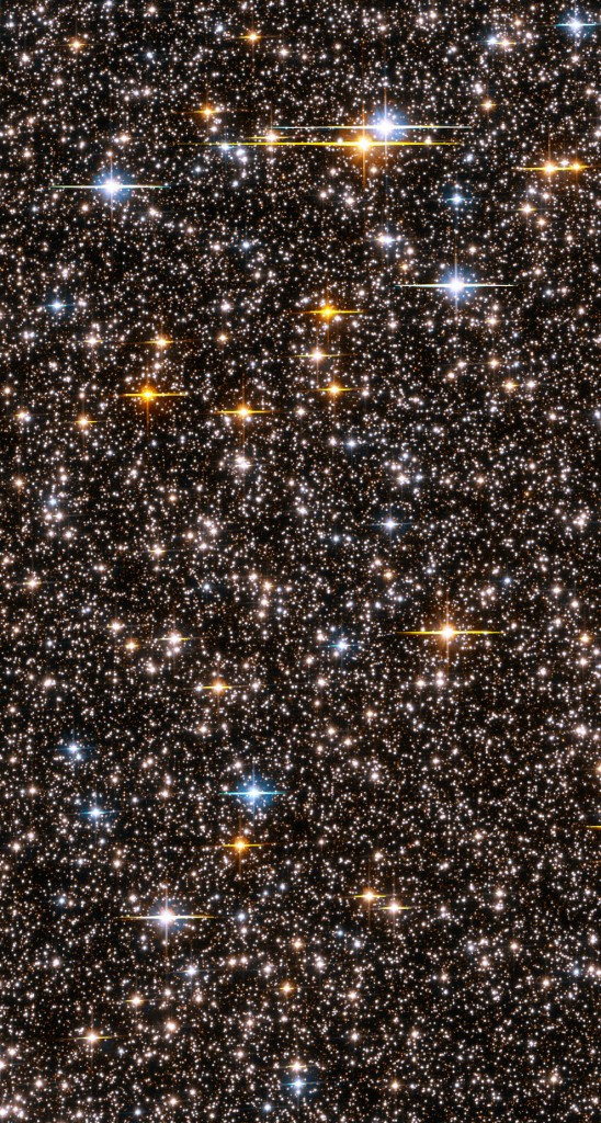 Das Hubble-Weltraumteleskop blickt Richtung Milchstrassenzentrum und sieht knapp 150000 Sterne auf einen Blick (Bild: NASA, ESA, K. Sahu – STScI and the SWEEPS science team).