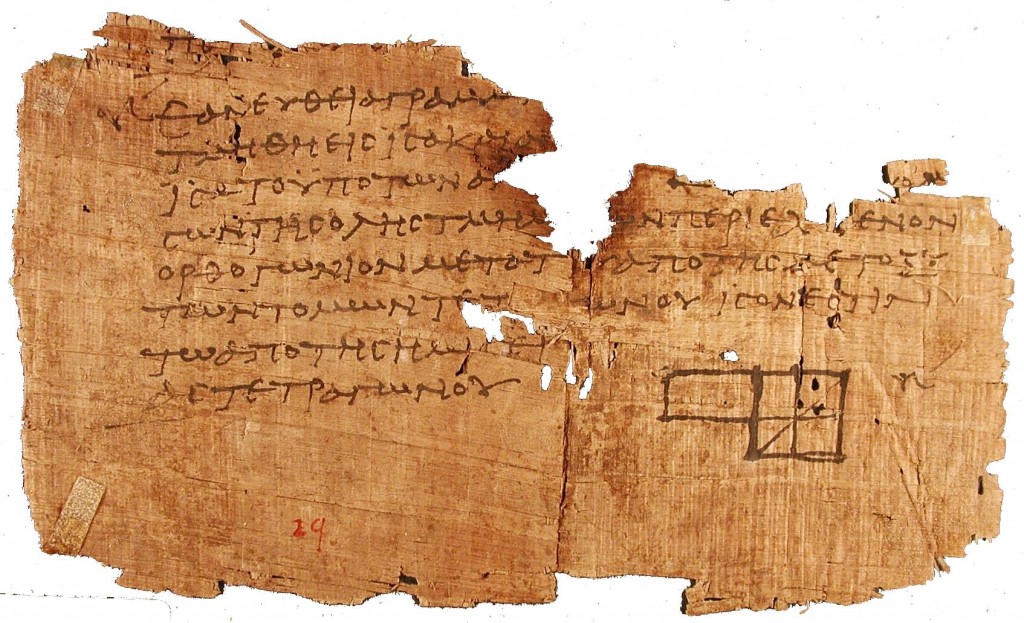 Oxyrhynchus_papyrus_with_Euclid’s_Elements Astrodicticum Simplex