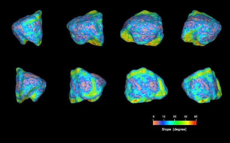 Radarbeobachtung vom Asteroid Golevka, bei dem man auch den Jarkowski-Effekt beobachten konnte (Bild: NASA)