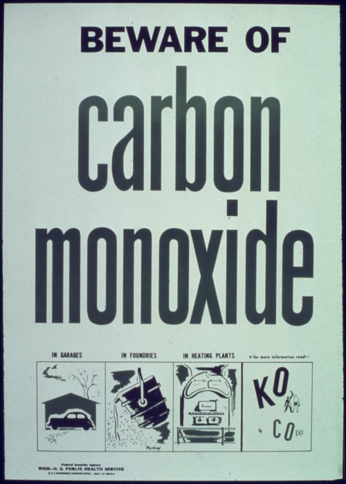 Kohlenmonoxid bringt Leute um, wird von den Tatort-Kommissaren aber trotzdem nie geschnappt! (Bild: US National Archive, gemeinfrei)