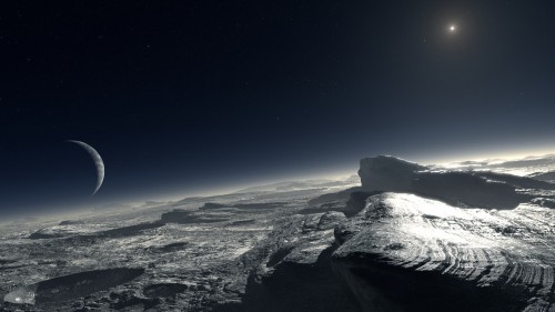 So könnte es auf Plutos Oberfläche aussehen. Genau werden wir es erst 2015 wissen (Bild: ESO/L. Calçada)