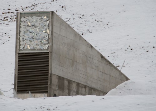 Der Eingang zum Global Seed Vault in Svalbard. Sieht nicht sehr einladend aus. Ich will aber trotzdem hin (Bild: Bjoertvedt, CC-BY-SA 3.0)