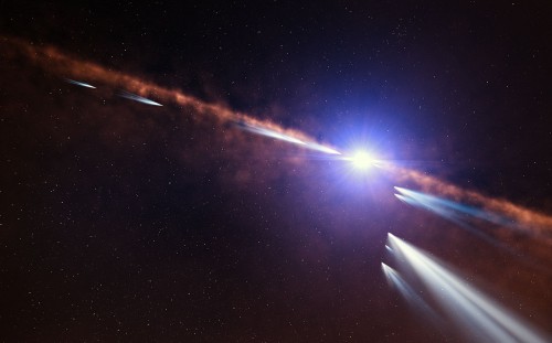 Kometen vor Beta Pictoris (Künstlerische Darstellung: ESO/L. Calçada)