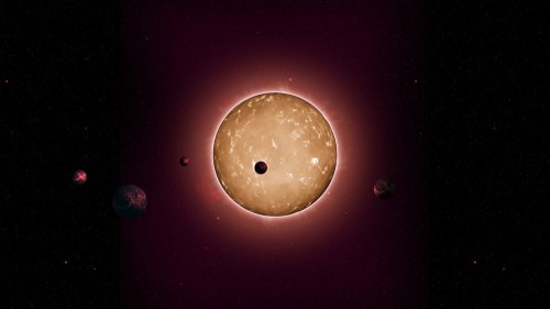 Künstlerische Darstellung von Kepler-444 und seinen Planeten (Bild: Tiago Campante/Peter Devine)
