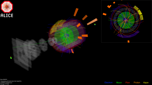 Protonen-Kollision im ALICE-Detektor des LHC (Bild: ALICE)