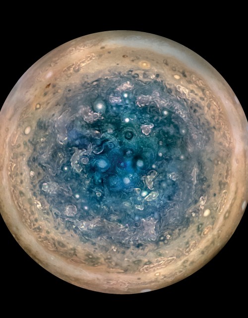 Sieht aus wie Kunst, ist aber Wissenschaft (und zwar der Jupiter) "Bild: NASA/JPL-Caltech/SwRI/MSSS/Betsy Asher Hall/Gervasio Robles)