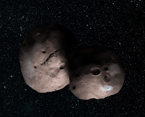 Künstlerische Darstellung der möglichen Form von 2014 MU69 (Bild: NASA/JHUAPL/SwRI/Alex Parker)