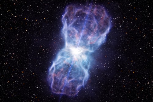 Künstlerische Darstellung eines Quasars ("Bild: ESO/L. Calçada)